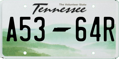 TN license plate A5364R