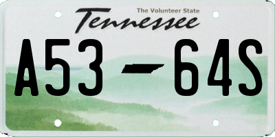 TN license plate A5364S