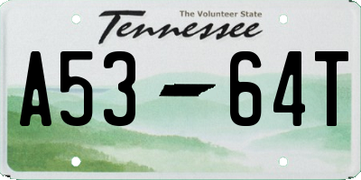 TN license plate A5364T
