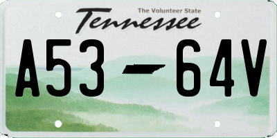 TN license plate A5364V