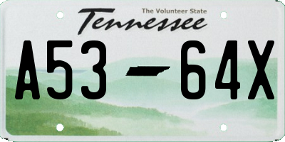 TN license plate A5364X
