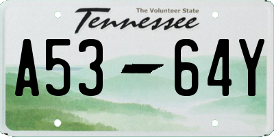 TN license plate A5364Y