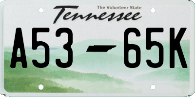 TN license plate A5365K