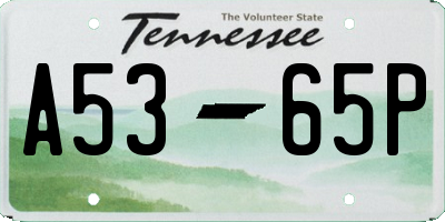 TN license plate A5365P