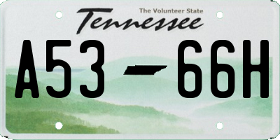 TN license plate A5366H