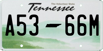 TN license plate A5366M