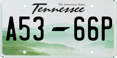 TN license plate A5366P