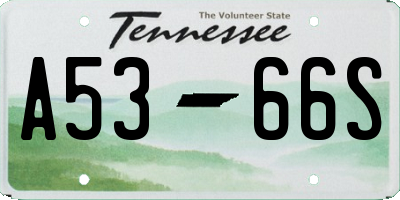 TN license plate A5366S