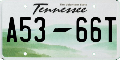 TN license plate A5366T