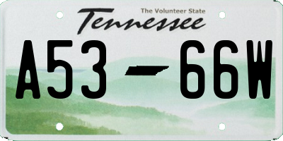 TN license plate A5366W