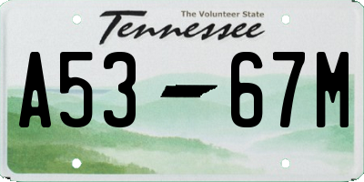 TN license plate A5367M