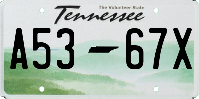 TN license plate A5367X