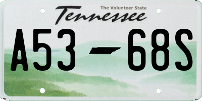 TN license plate A5368S