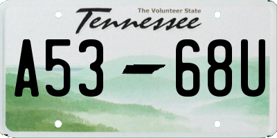 TN license plate A5368U