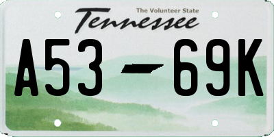 TN license plate A5369K
