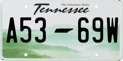 TN license plate A5369W