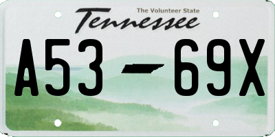 TN license plate A5369X