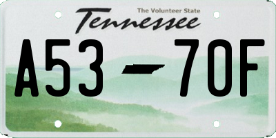 TN license plate A5370F
