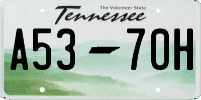 TN license plate A5370H