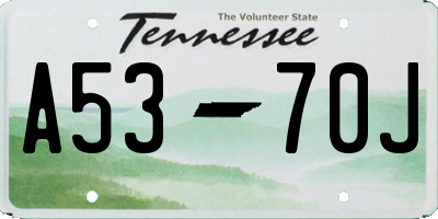 TN license plate A5370J