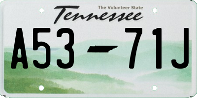 TN license plate A5371J