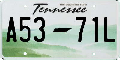 TN license plate A5371L