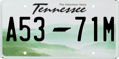 TN license plate A5371M