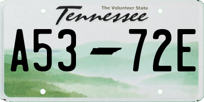 TN license plate A5372E