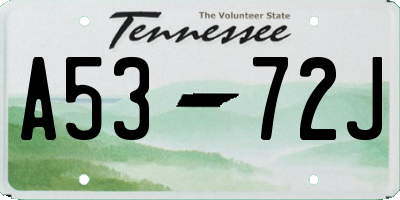 TN license plate A5372J