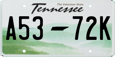 TN license plate A5372K