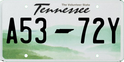 TN license plate A5372Y
