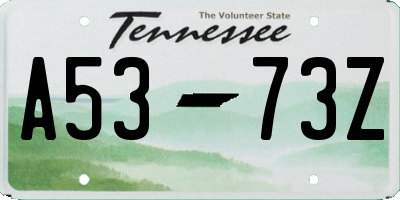 TN license plate A5373Z