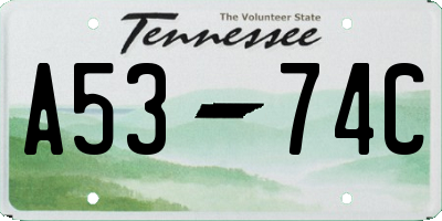 TN license plate A5374C