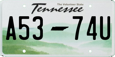 TN license plate A5374U