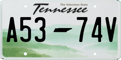 TN license plate A5374V
