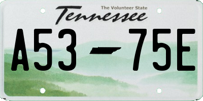 TN license plate A5375E