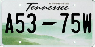 TN license plate A5375W