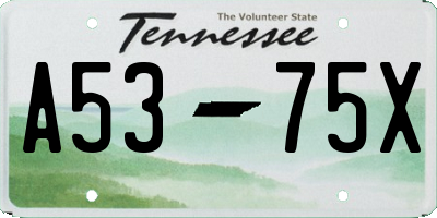 TN license plate A5375X