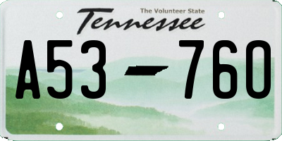 TN license plate A5376O