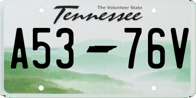 TN license plate A5376V