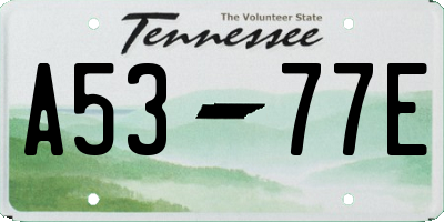 TN license plate A5377E