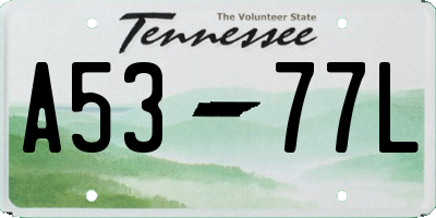 TN license plate A5377L