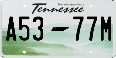 TN license plate A5377M