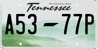 TN license plate A5377P