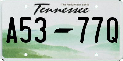TN license plate A5377Q