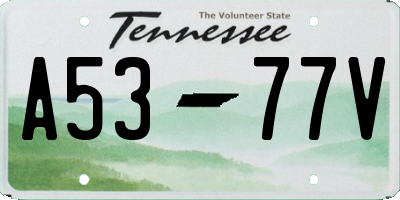 TN license plate A5377V