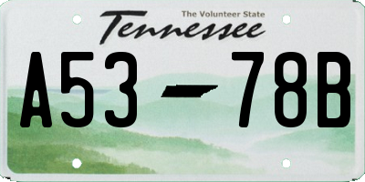 TN license plate A5378B