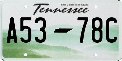TN license plate A5378C