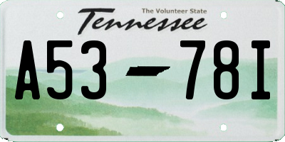 TN license plate A5378I