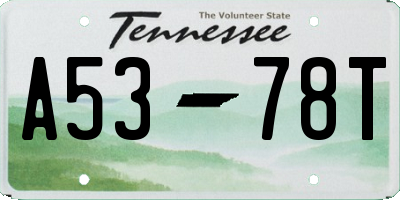 TN license plate A5378T
